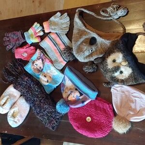 Bundle of Girls Hats Mits Accessories